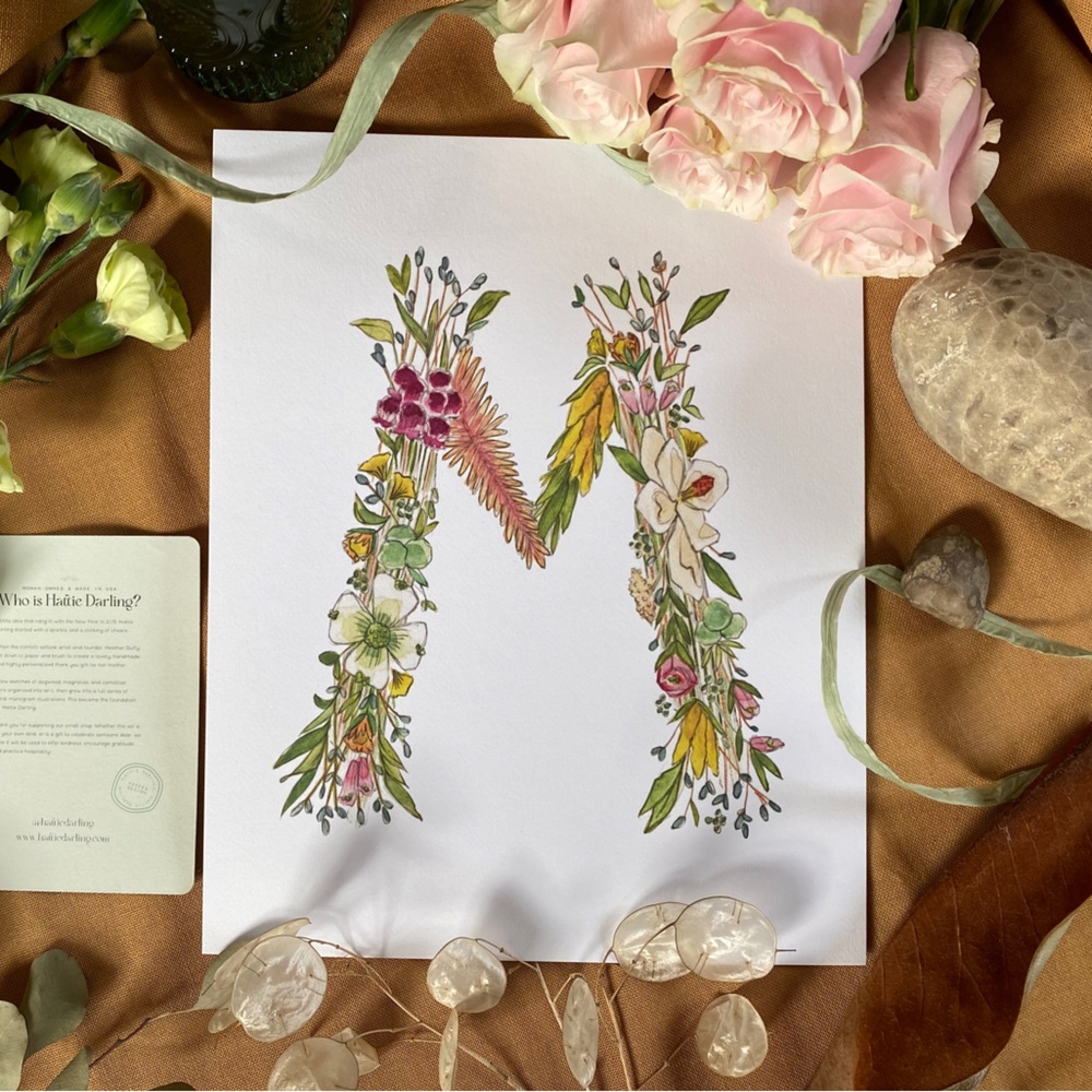 Hattie Darling - 8x10” Monogram Art Print - M